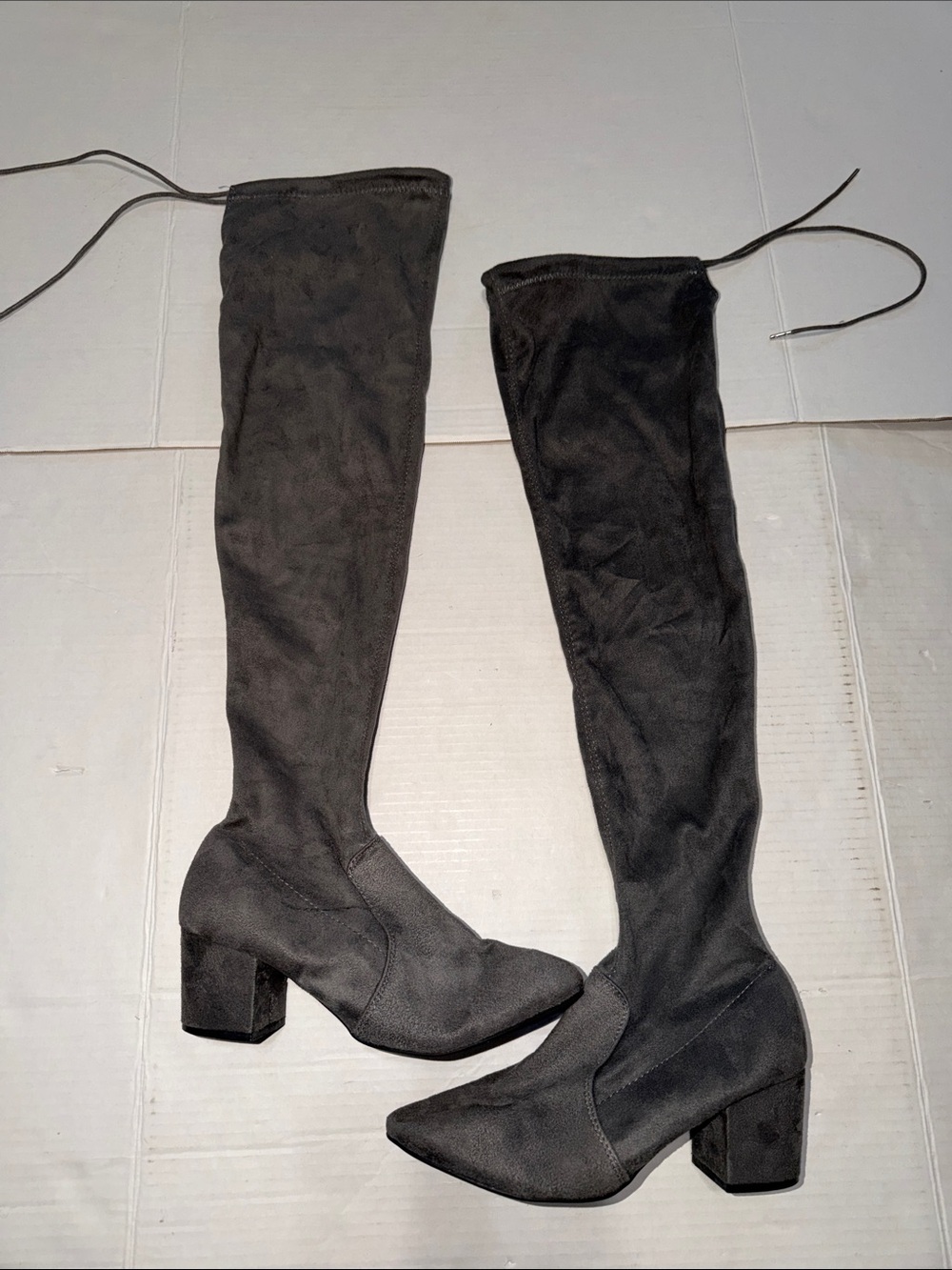 Charlotte Russe Black Over-The-Knee Block Heel Boots